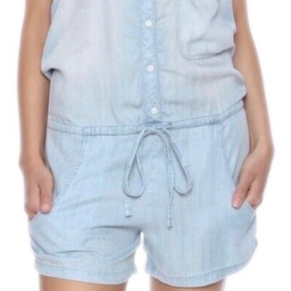 Rails Lily Chambray Denim Romper Small - image 4